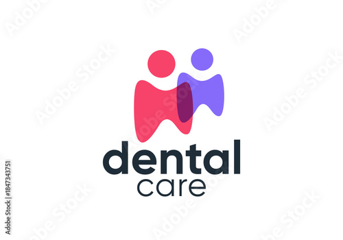 people dental logo. creative modern health care vector design concept