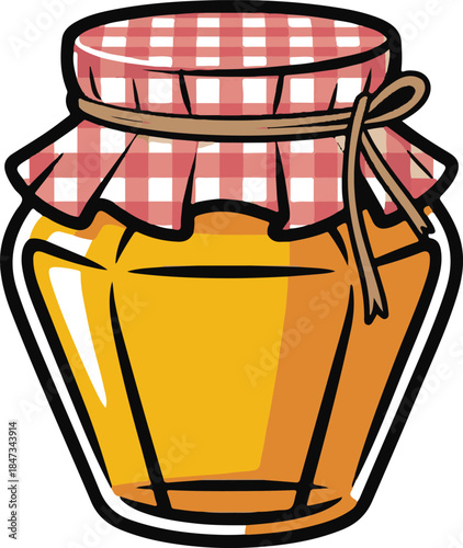 Honey Jar Flat Vector | Natural Sweet Food Illustration