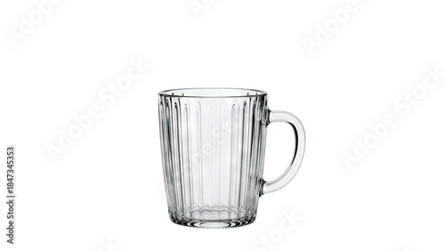 Clear Glass Mug Isolated on White Background