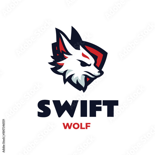 Mascot Head Wolf Logo Design