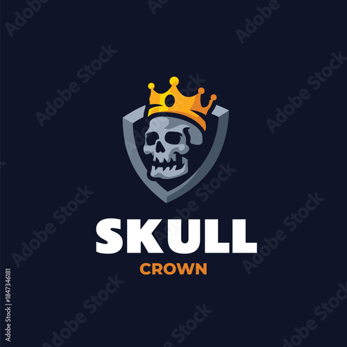 Mascot Skull Crown Logo Design