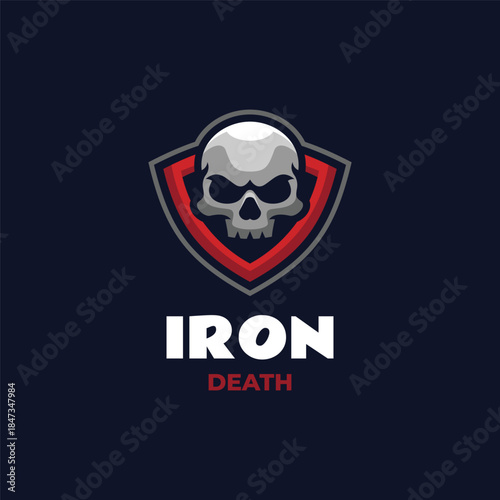 Mascot Skull Shield Logo Design