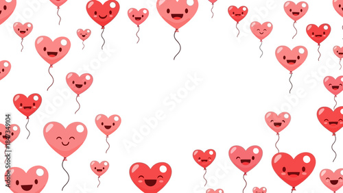 Floating Heart Balloons A Romantic Valentine's Day or Celebration Background