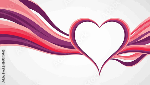 Abstract Heart with Wavy Lines A Graphic Design Element for Love and Romance