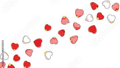 Falling Petals A Romantic Illustration of Love and Affection, Perfect for Valentine's Day