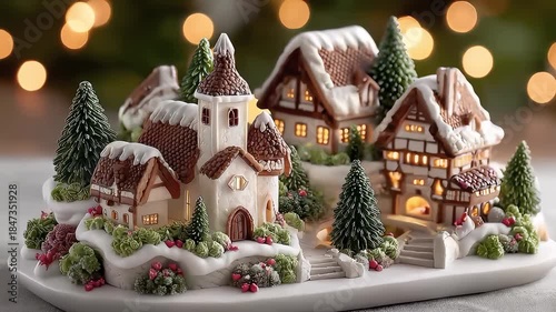 Cozy Snow Village Lights Up the Christmas Holiday Atmosphere