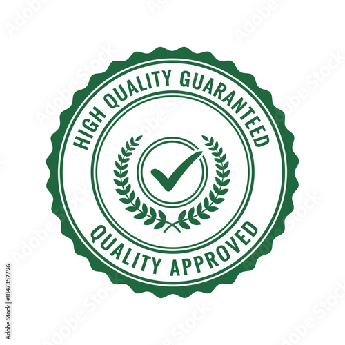 Green quality seal guaranteed approved badge Vector
