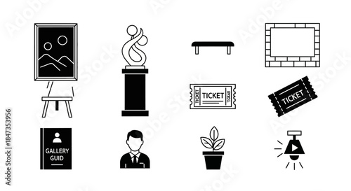 Black and white icons on white.