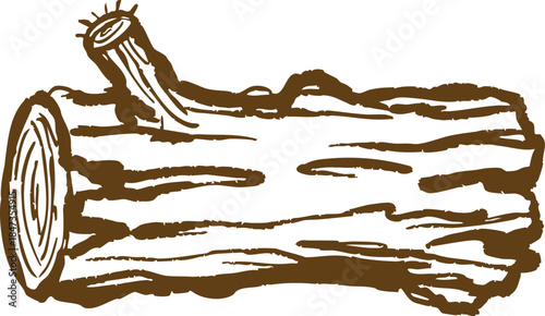 Cut log with tree rings