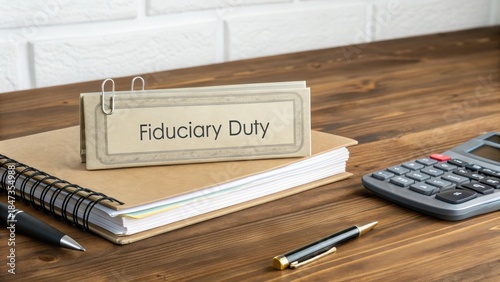Document titled Fiduciary Duty on a wooden desk