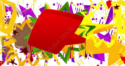 Graffiti speech bubble animation. Abstract modern Messaging sign street art decoration video, Discussion icon performed in urban painting style.