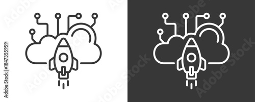 Deployment Icon Set Vector Collection Isolated In Black And White