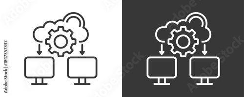 Cluster Icon Set Vector Collection Isolated In Black And White