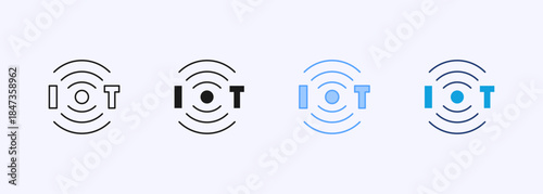 Iot Icon Set Multiple Style Collection Element For Design