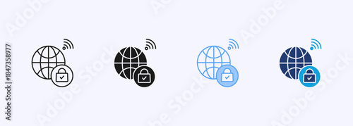 Network Security Icon Set Multiple Style Collection Element For Design