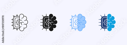 Machine Learning Icon Set Multiple Style Collection Element For Design