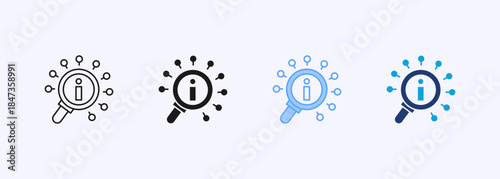 Information Retrieval Icon Set Multiple Style Collection Element For Design