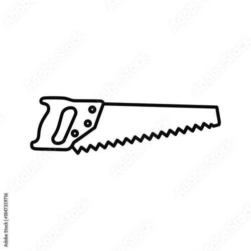 Hand saw illustration on white background