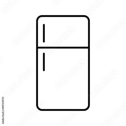 Simple black and white illustration of a refrigerator