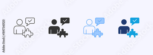 Problem Solving Icon Set Multiple Style Collection Element For Design