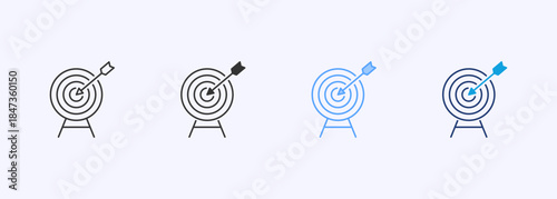 Target Icon Set Multiple Style Collection Element For Design