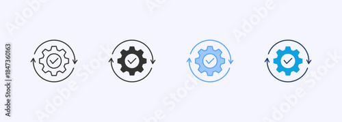 Execution Icon Set Multiple Style Collection Element For Design
