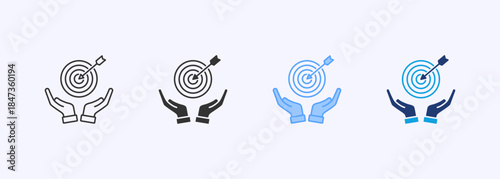 Goal Icon Set Multiple Style Collection Element For Design