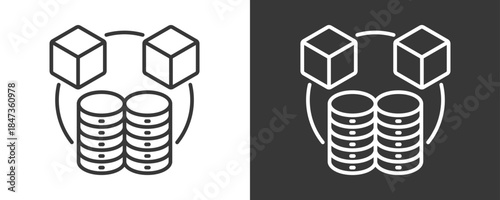 Big Data Icon Set Vector Collection Isolated In Black And White