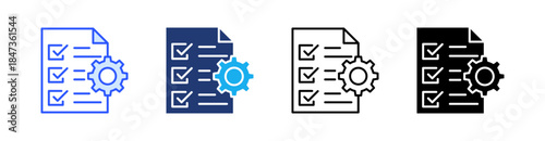 Management Multiple Style Icon Set Vector 