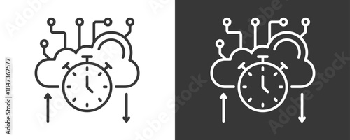 Latency Icon Set Vector Collection Isolated In Black And White