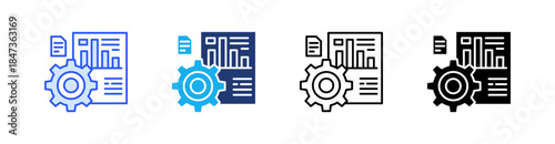 Performance Multiple Style Icon Set Vector 