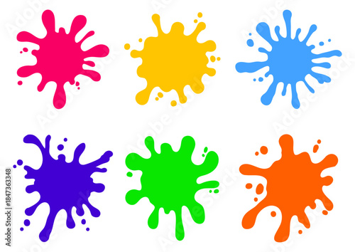 カラフルなインクのイラスト素材