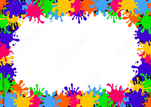 カラフルなインクのフレーム