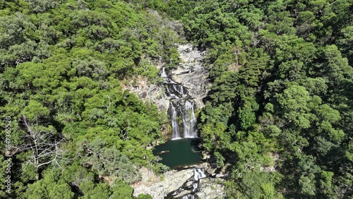 Waterfalls tropical nature drone aerial Australia flowing remote