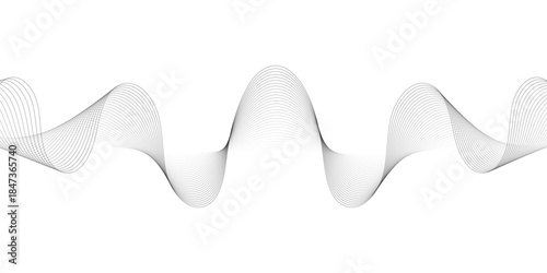 abstract creative black white blend audio sound wave line art.