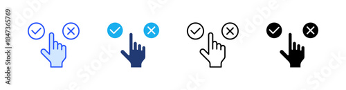 Choose Multiple Style Icon Set Vector 