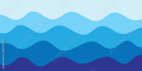 abstract creative blue sea wave layer background vector illustration.