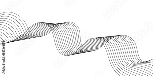 abstract creative minimalist blend wave line design for card, poster, background.