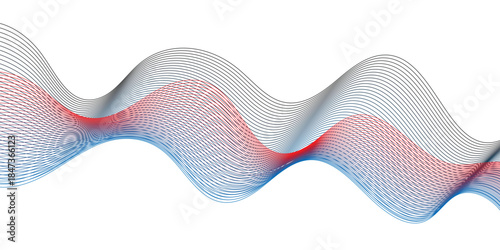 abstract creative minimalist colored blend wave line design for card, poster, background.