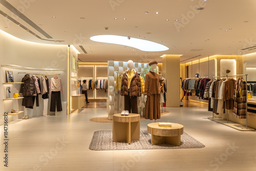 Modern Fashion Store Interior with Mannequins