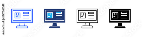 Online Order Multiple Style Icon Set Vector 