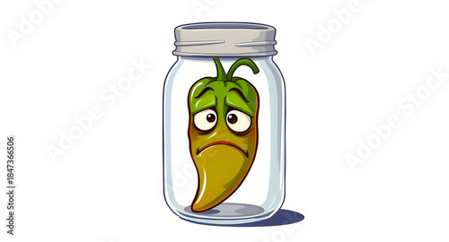 sad pepper in a jar