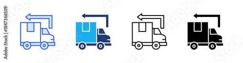 Shipping Destination Multiple Style Icon Set Vector 