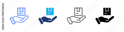 Courier Multiple Style Icon Set Vector 