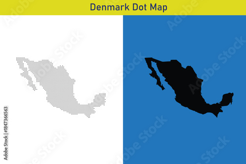 Denmark Mexico Dot Map Illustration for Educational and Design Use
