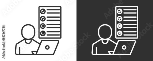 Proficiency Test Icon Set Vector Collection Isolated In Black And White