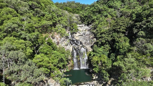 Waterfalls tropical nature drone aerial Australia flowing remote