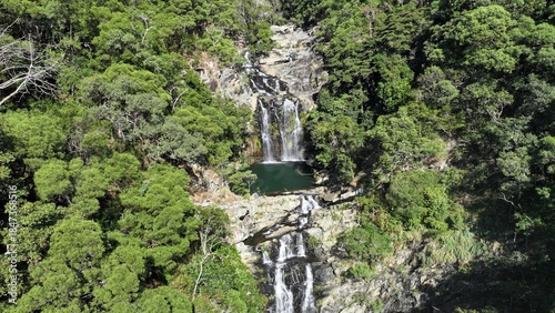Waterfalls tropical nature drone aerial Australia flowing remote