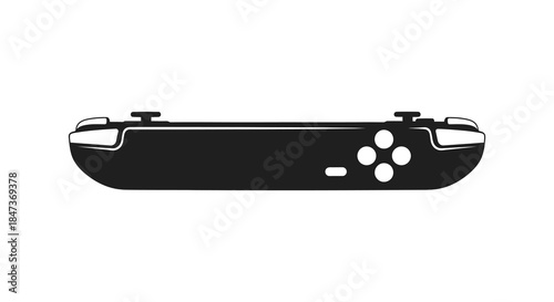 A striking black and white representation of a modern video game controller silhouette