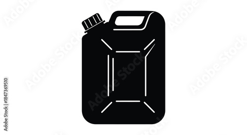 A striking black silhouette of a portable fuel container ideal for outdoor adventures silhouette